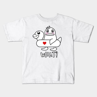 Funny White Duck Kids T-Shirt